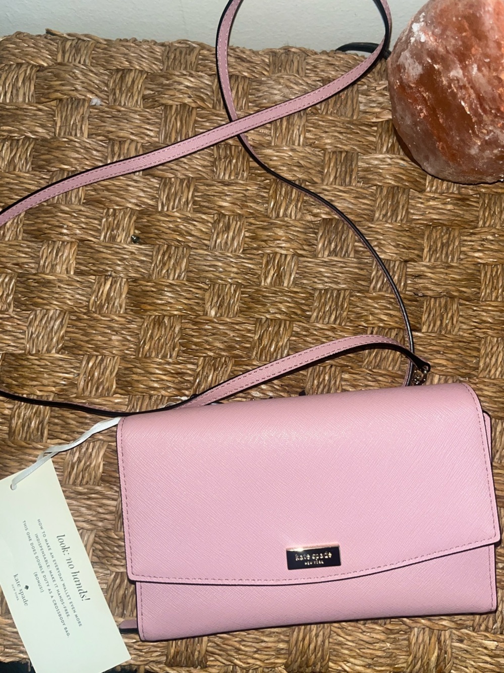 kate spade Pink Saffiano Crossbody Wallet